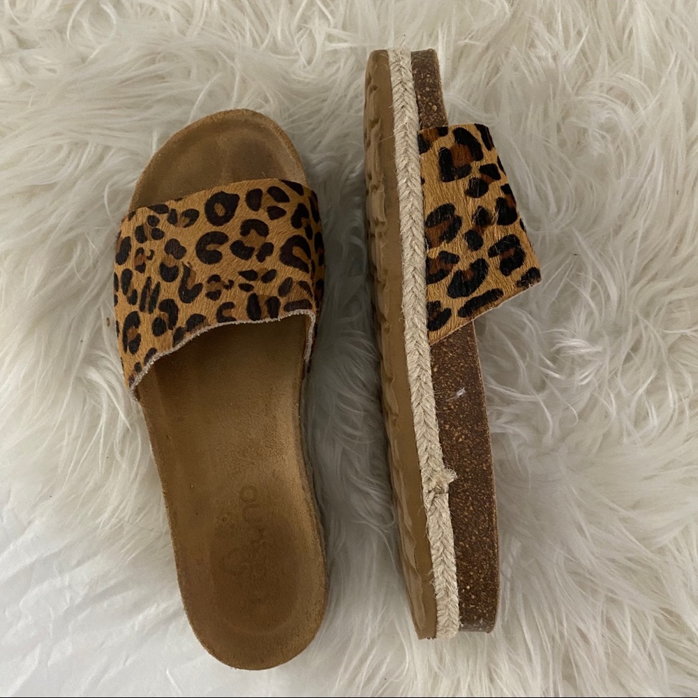 Cheetah slide on espadrilles